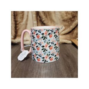 NWT #1 Blue and pink flower floral coffee mug cup 10 strawberry street Bella